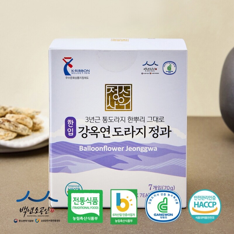 정선아라리한과농원,정선사위 국산 수제 콩고물 한입 도라지정과,더덕정과 70g