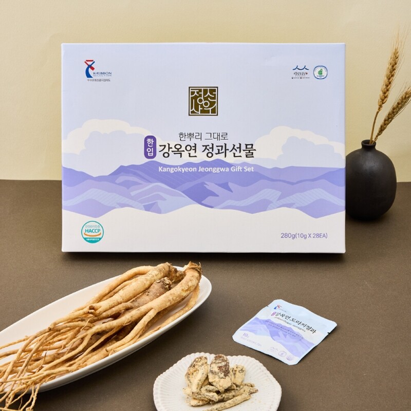정선아라리한과농원,정선사위 국산 수제 콩고물 한뿌리 그대로 한입 도라지정과,더덕정과 280g
